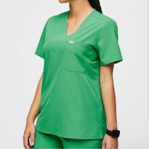 Figs Catarina Fionlite One Pocket Scrub Top Safety Green Size Large